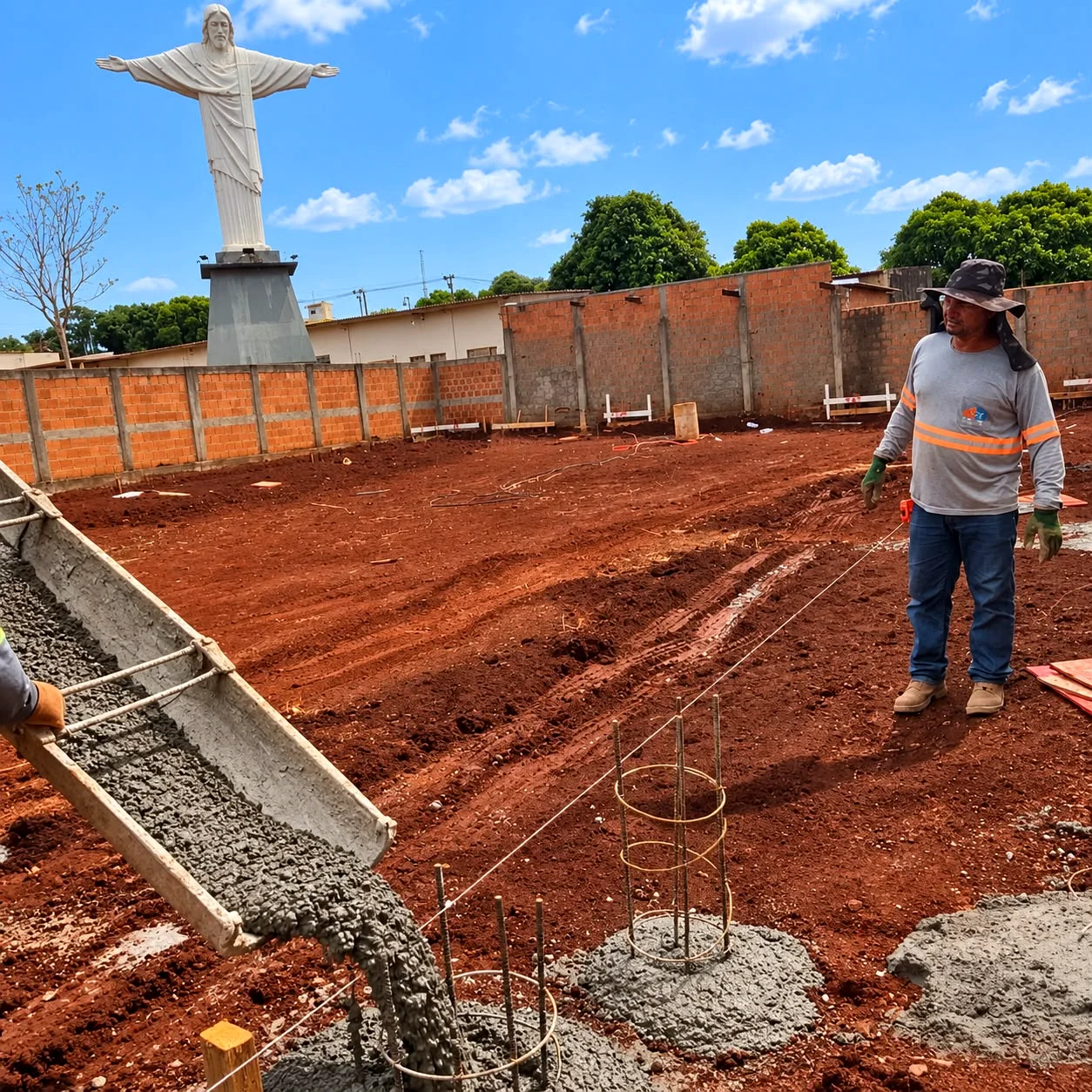 Fundação em execução no mesmo local
